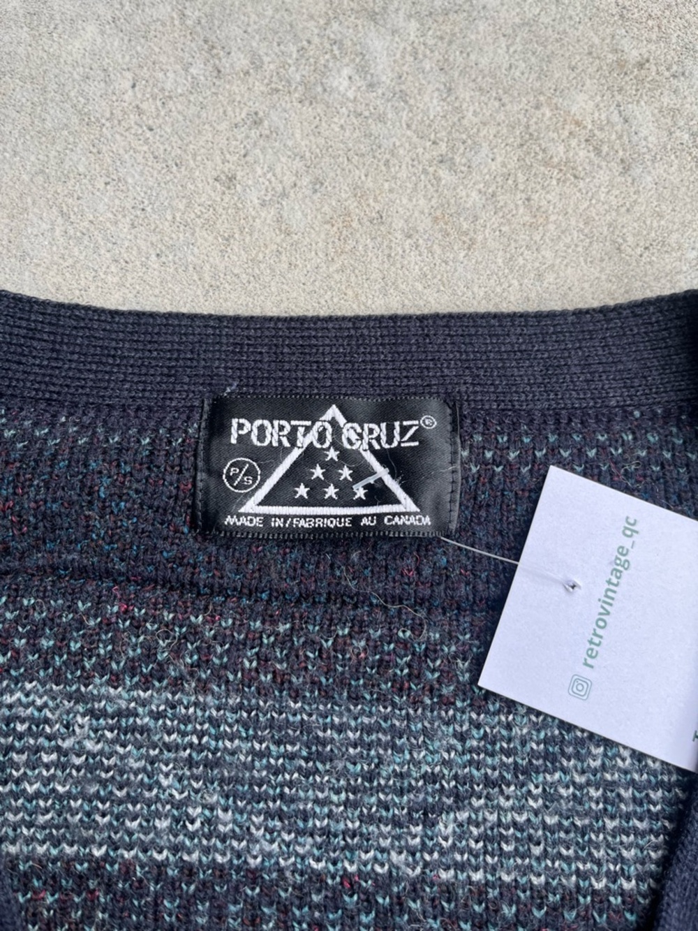 Geometric Pattern Navy Cardigan - Men - Picture 2 of 5